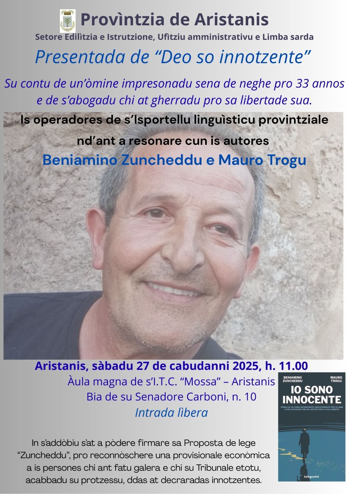 Visualizza la notizia: "Deo so innotzente" - Su contu de un'òmone impresonadu sena neghe pro 33 annos