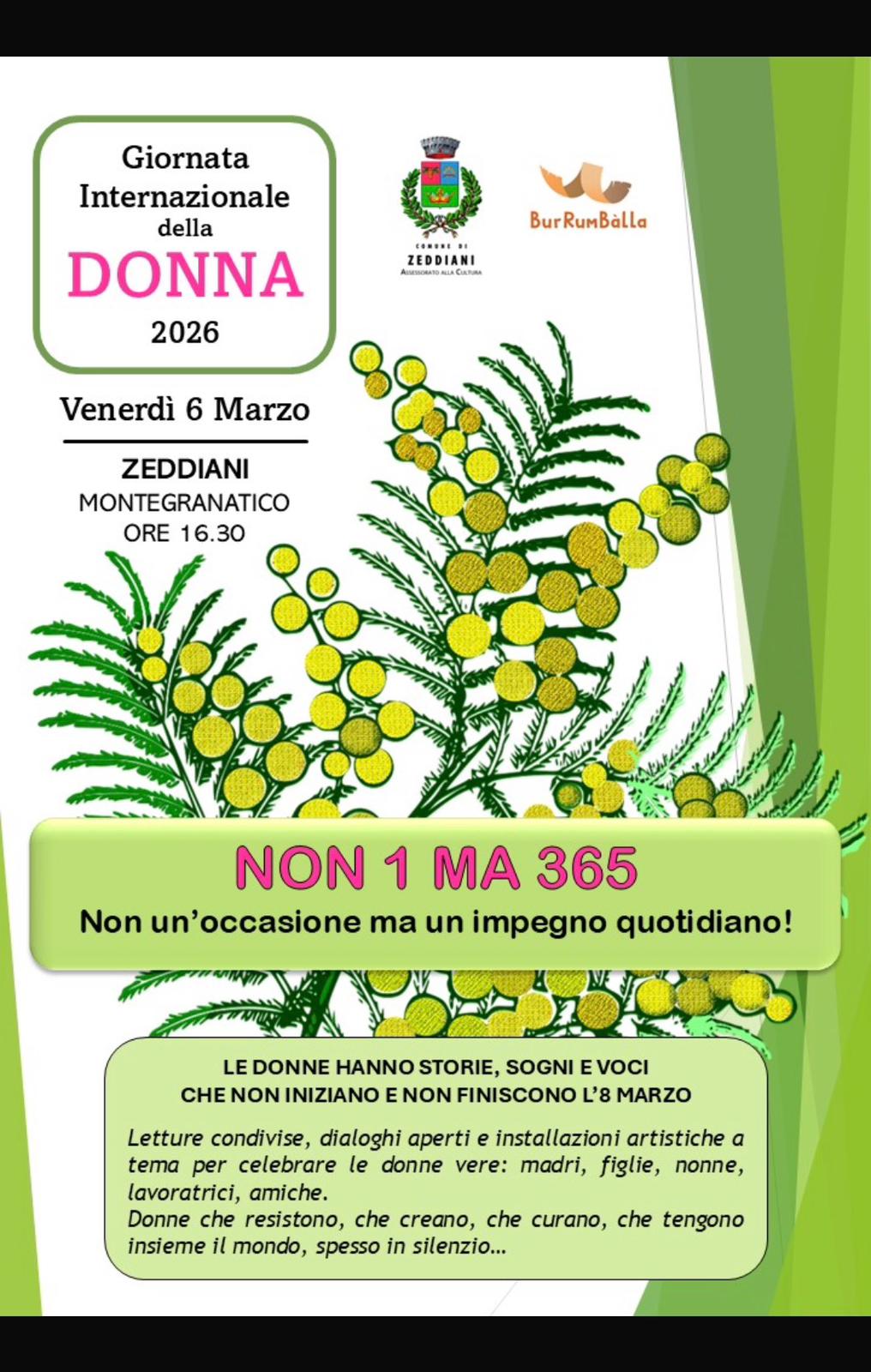 Visualizza la notizia: Giornata Internazionale della Donna: evento a Zeddiani